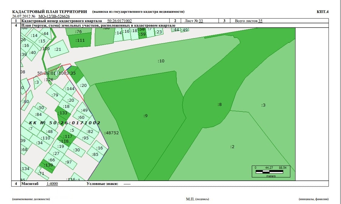 Кадастровый план участка в Пушкино